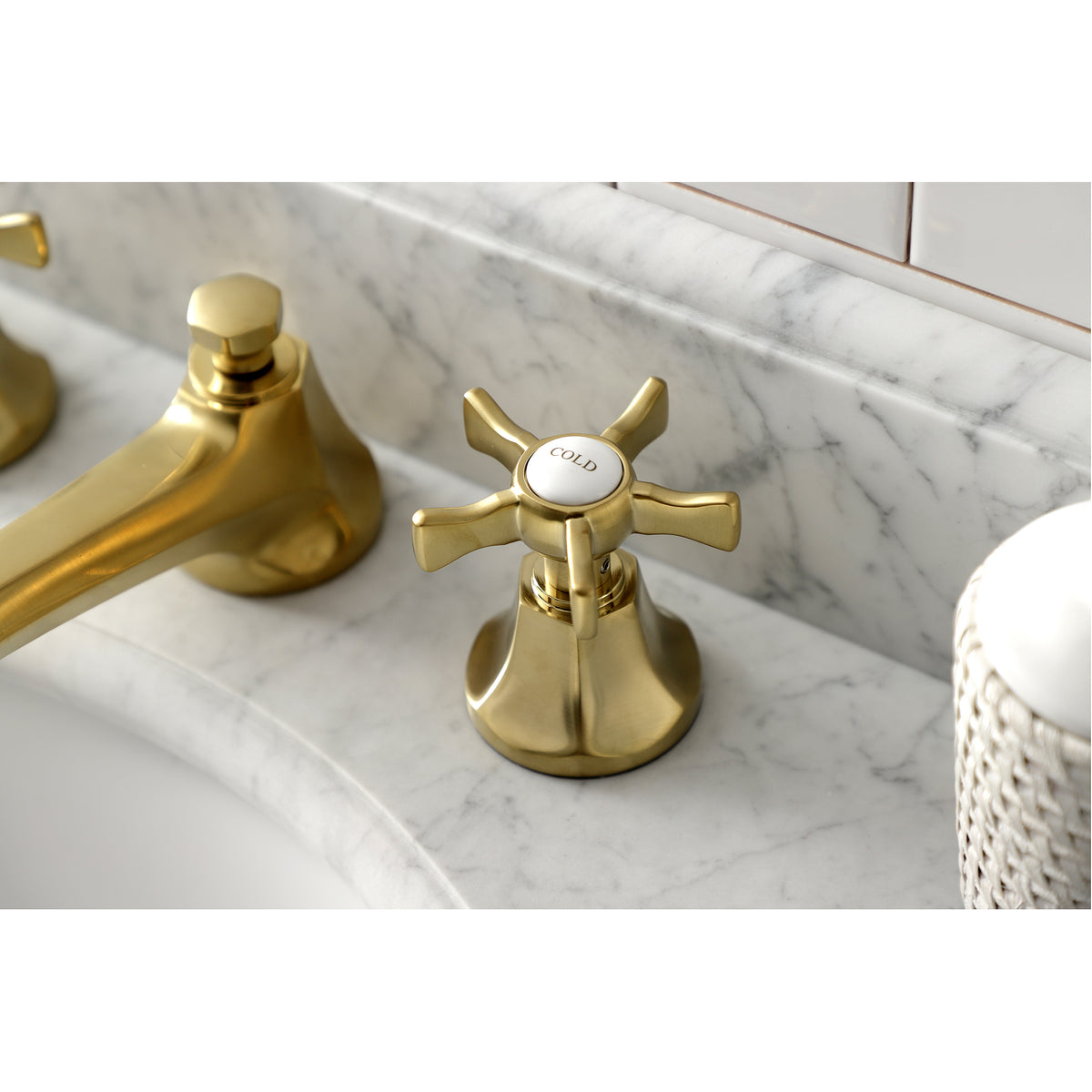 Kingston Brass KS4468NX Hamilton Widespread Bathroom Faucet with Brass Pop-Up
