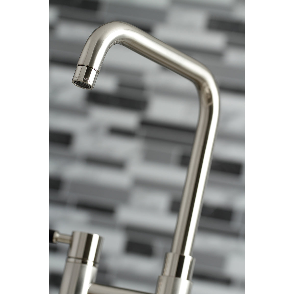 Kingston Brass KS8288DKLBS Concord Two-Handle Bridge Kitchen Faucet with Brass Side Sprayer