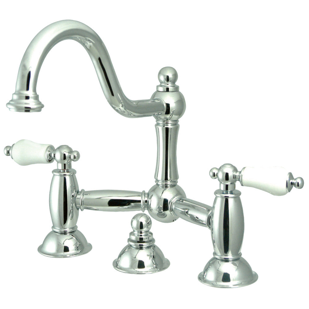 Kingston Brass KS3911PL Restoration Bathroom Bridge Faucet