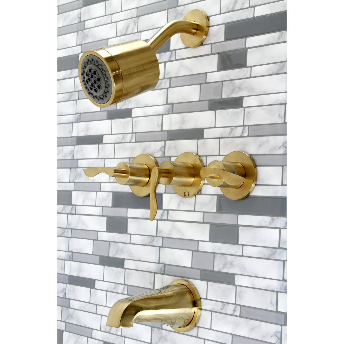 Serena Three-Handle Tub and Shower Faucet