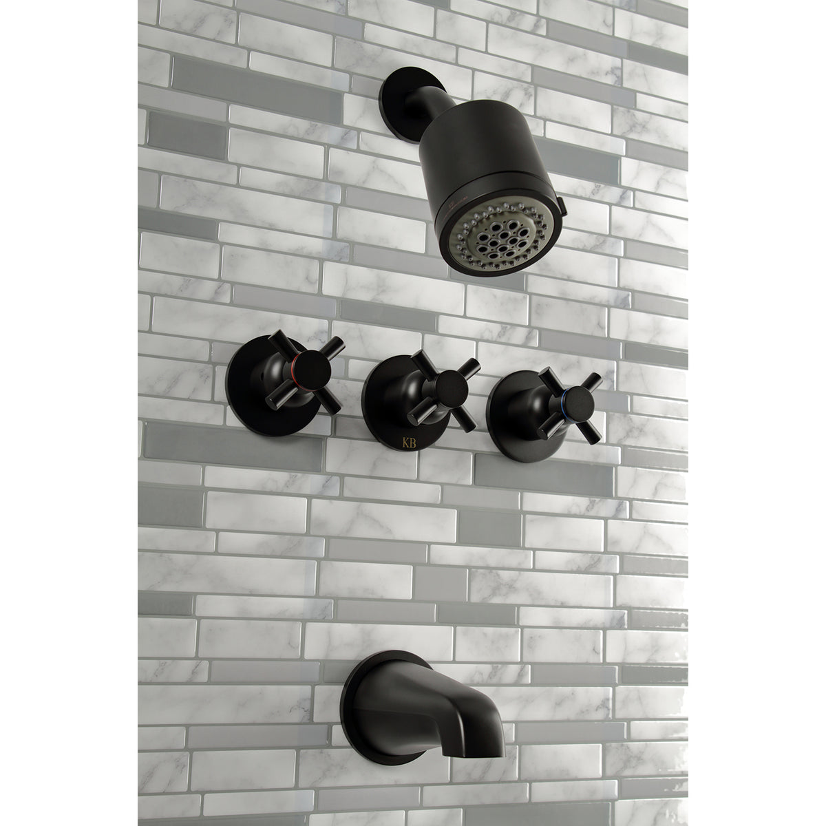 Concord Three-Handle Tub and Shower Faucet