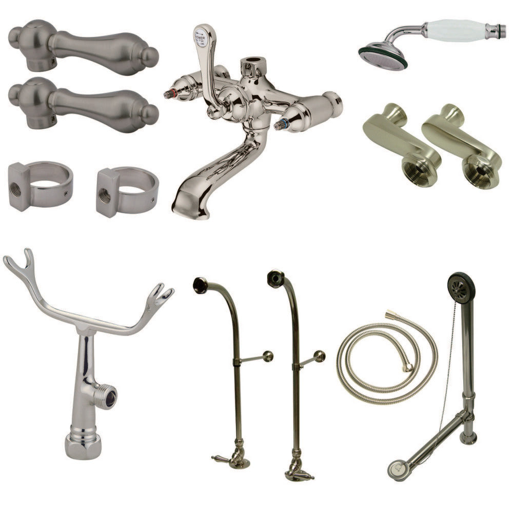 Vintage Freestanding Clawfoot Tub Faucet Package with Supply Line