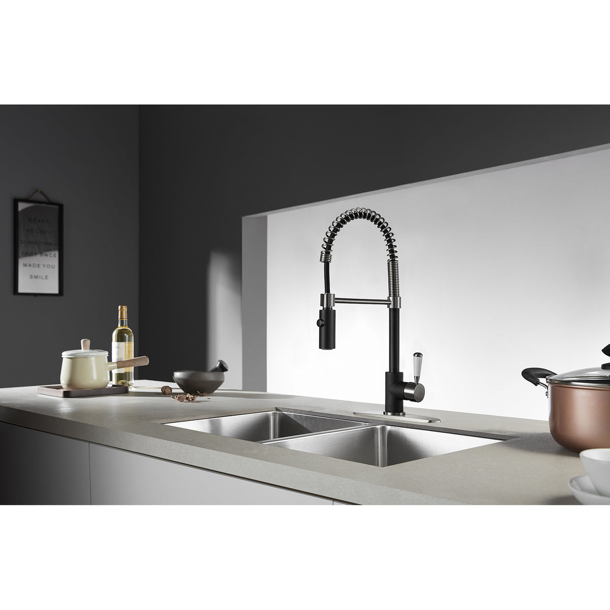 Gourmetier LS8777DPL Paris Single-Handle Pre-Rinse Kitchen Faucet