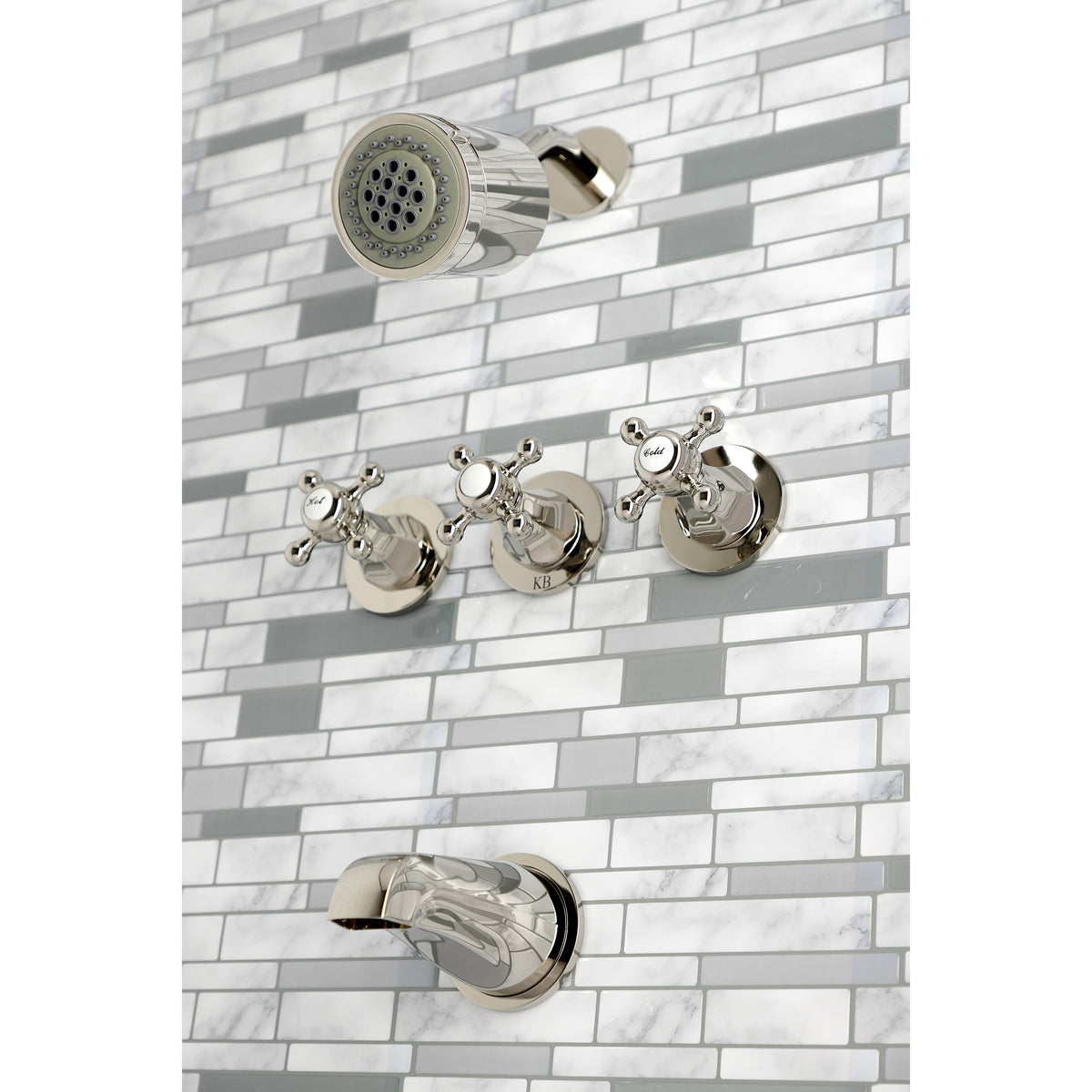 Metropolitan Three-Handle Tub and Shower Faucet