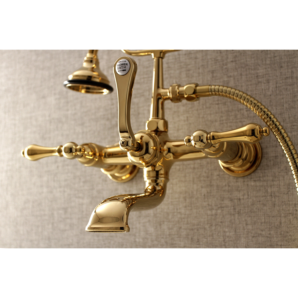 Aqua Vintage 7-Inch Wall Mount Tub Faucet with Hand Shower
