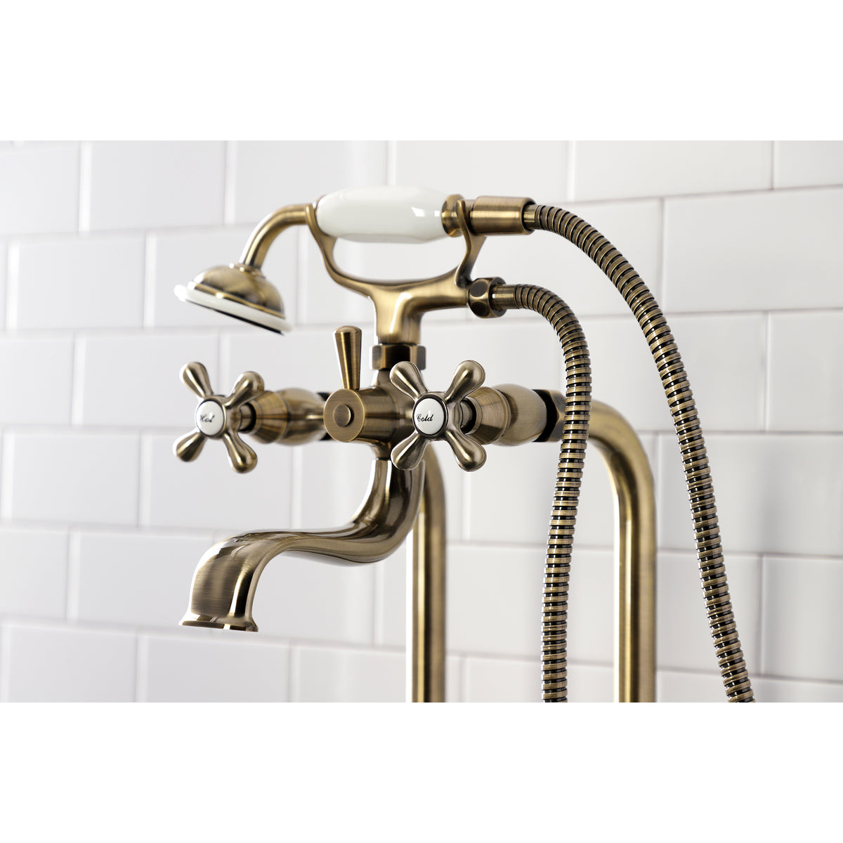 Kingston Freestanding Clawfoot Tub Faucet Package with Supply Line