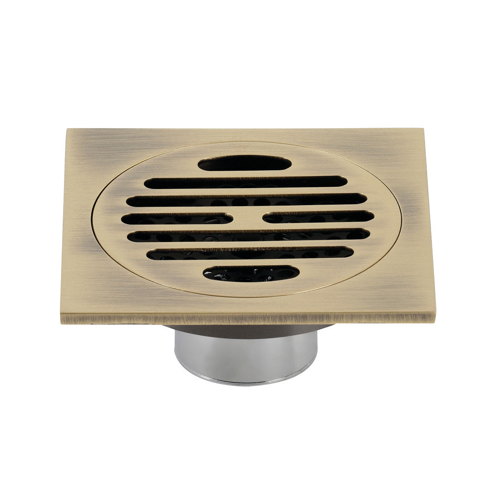 Kingston Brass Watercourse Symmetric 4" Square Grid Shower Drain