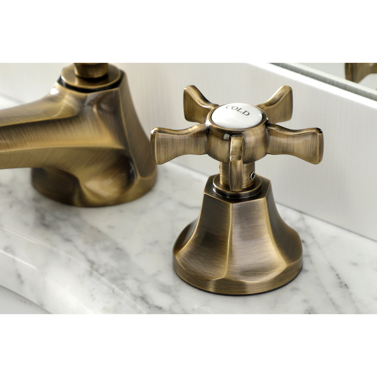 Kingston Brass KS4468NX Hamilton Widespread Bathroom Faucet with Brass Pop-Up