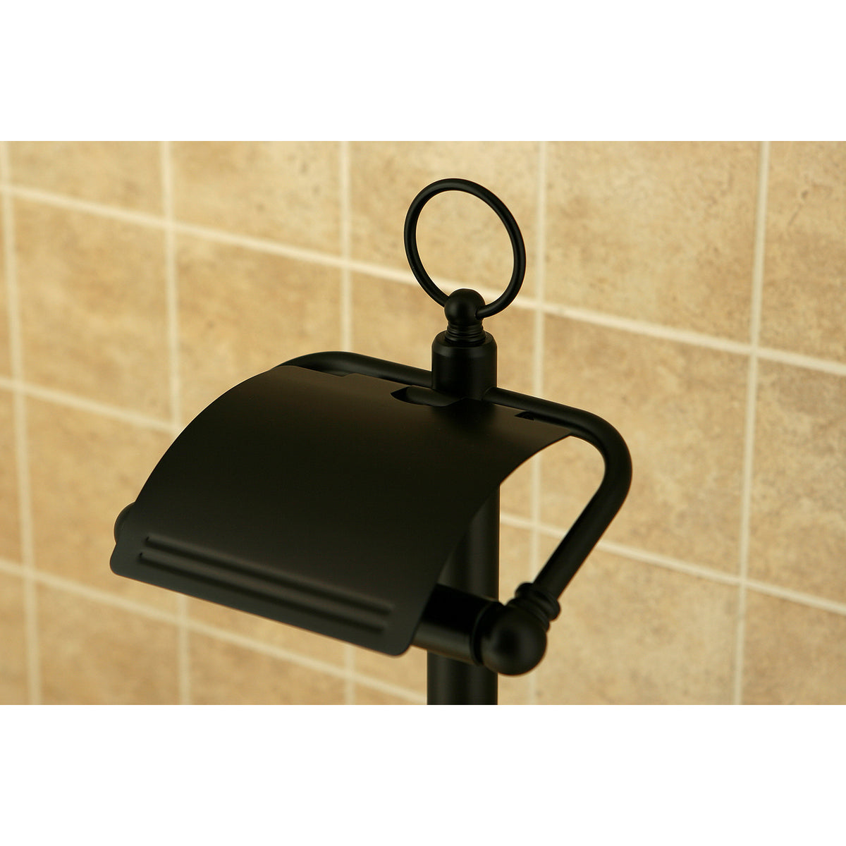 Kingston Brass Pedestal Toilet Paper Holder Stand with Brush
