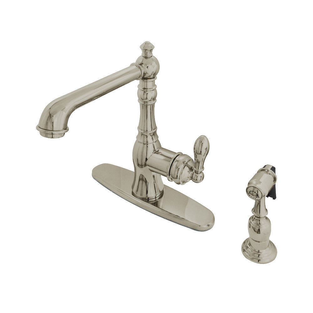 Gourmetier GSY7208ACLBS American Classic Single-Handle Kitchen Faucet with Brass Sprayer