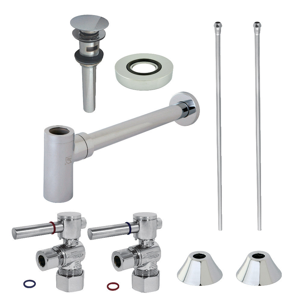 Kingston Brass Modern Plumbing Sink Trim Kit with Bottle Trap and Overflow Drain