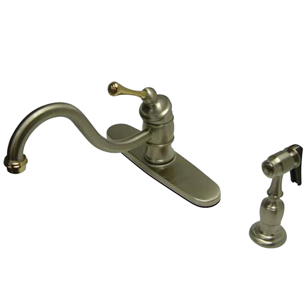 Kingston Brass KB3572BLBS Vintage 8" Kitchen Faucet With Brass Sprayer