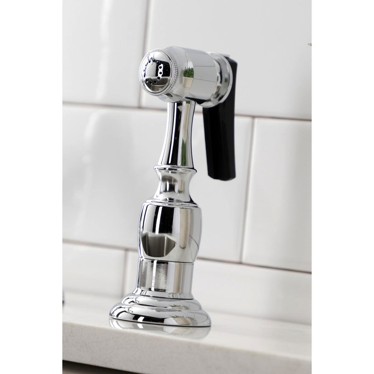 Kingston Brass KS1235PKLBS 8" Centerset Deck Mount Kitchen Faucet with Brass Sprayer