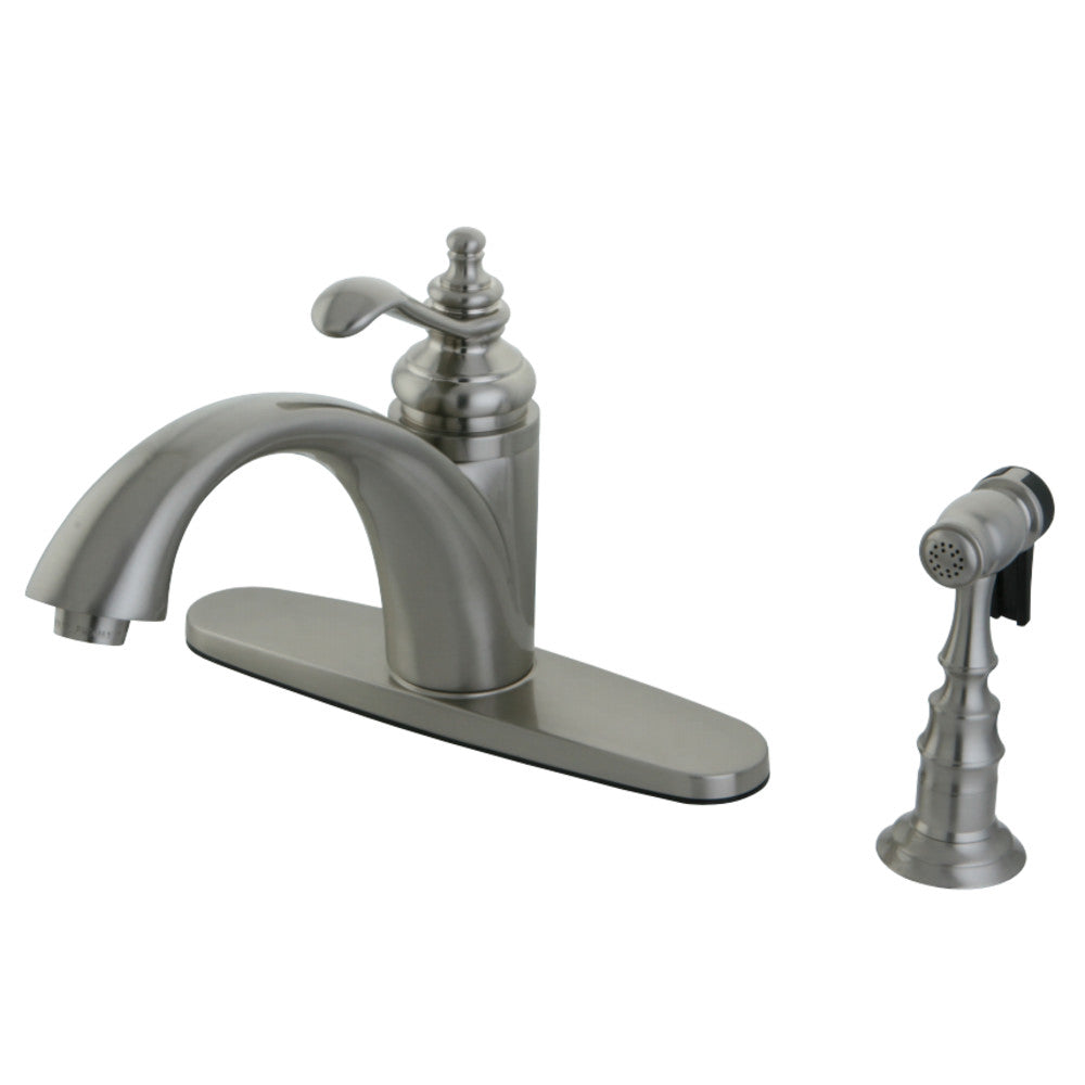 Gourmetier GS6578TLBS Templeton Single-Handle Kitchen Faucet with Brass Sprayer