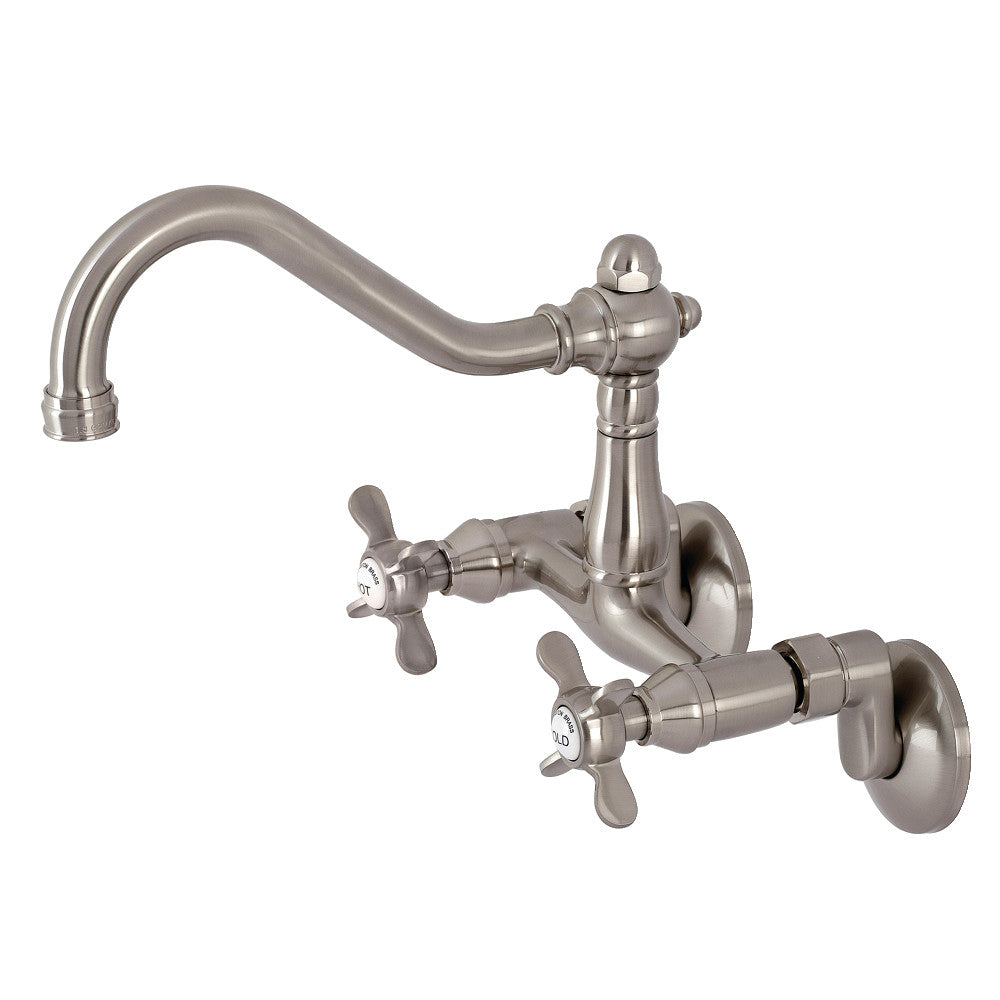 Kingston Brass KS3228BEX 6-Inch Adjustable Center Wall Mount Kitchen Faucet