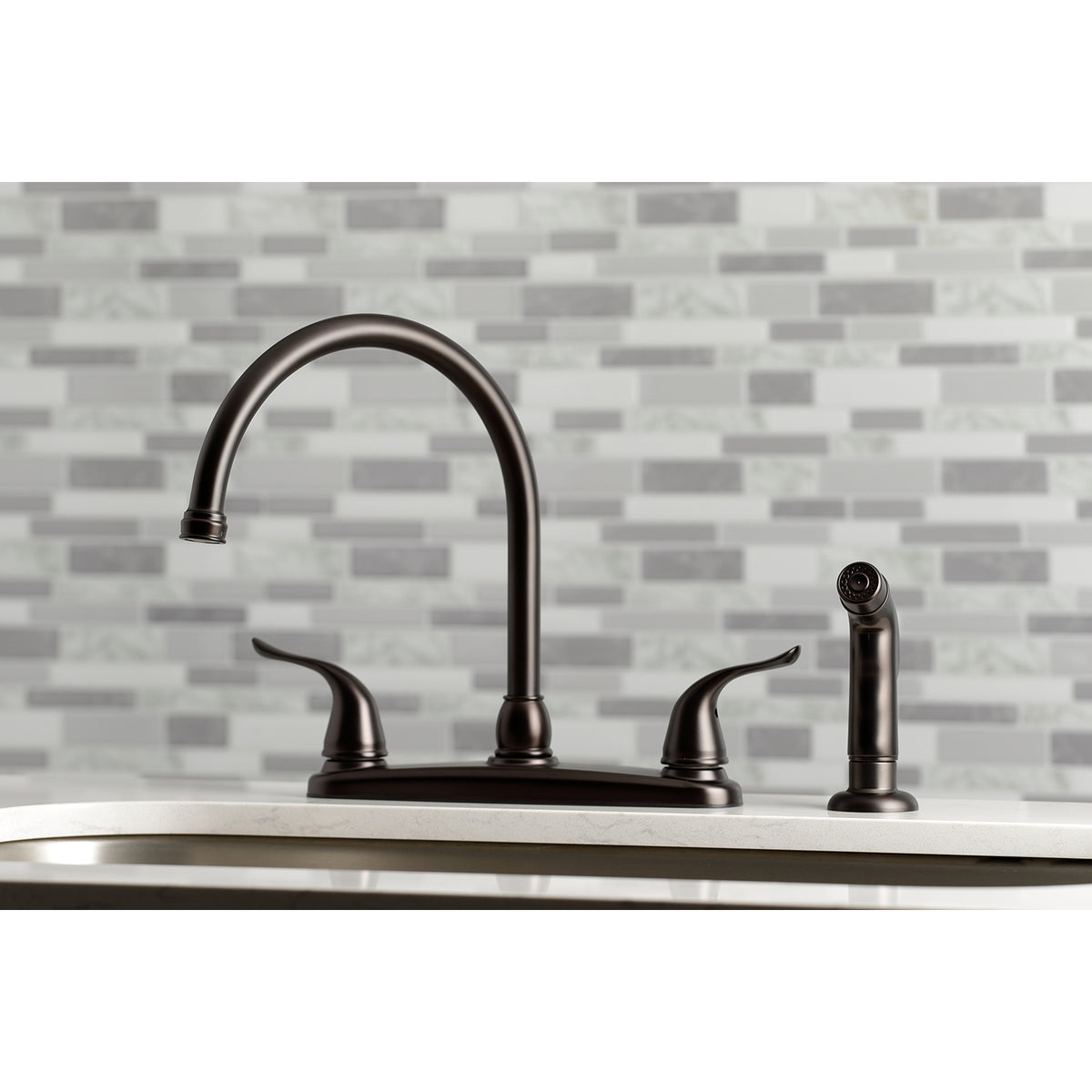 Kingston Brass KB791YLSP Yosemite 8-Inch Centerset Kitchen Faucet with Sprayer