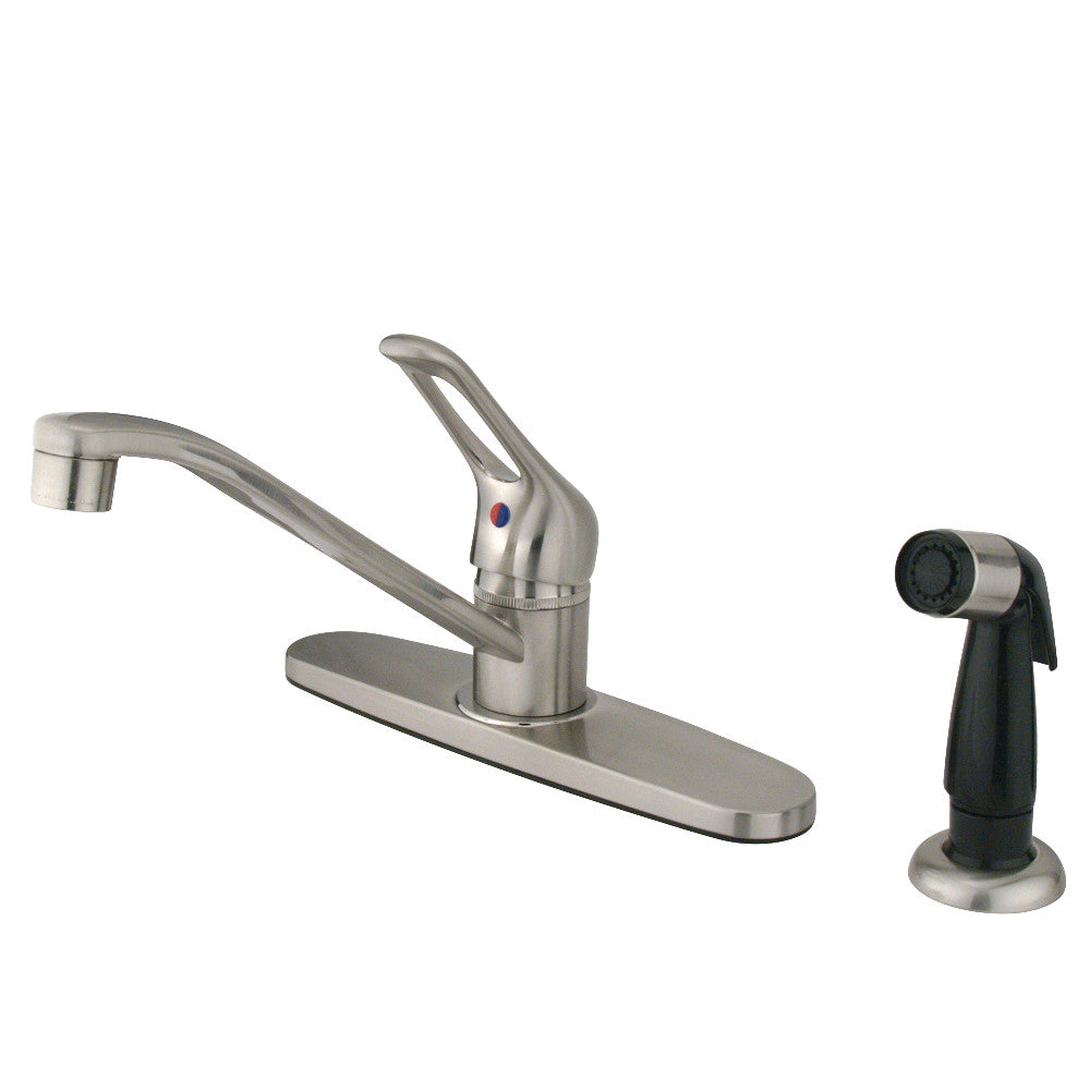 Kingston Brass FB562SN Wyndham Single Handle 8-Inch Centerset Kitchen Faucet with Sprayer
