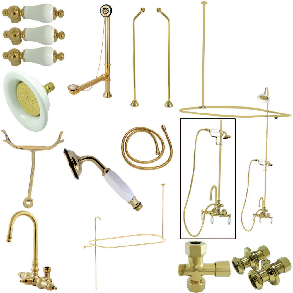 Vintage High-Arc Gooseneck Clawfoot Tub Faucet Package