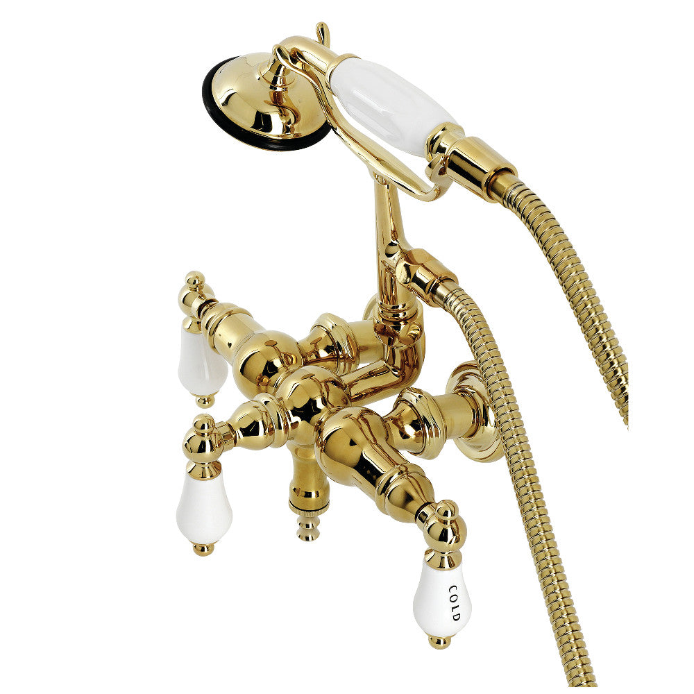 Vintage 3-3/8" Tub Wall Mount Clawfoot Tub Faucet with Hand Shower