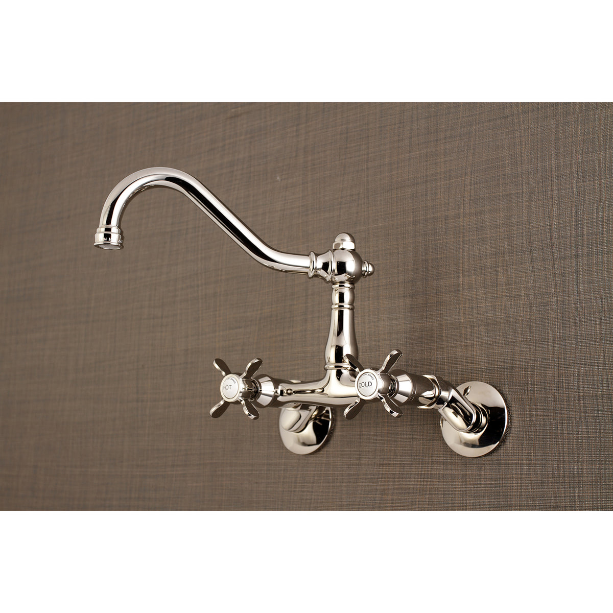 Kingston Brass KS3228BEX 6-Inch Adjustable Center Wall Mount Kitchen Faucet