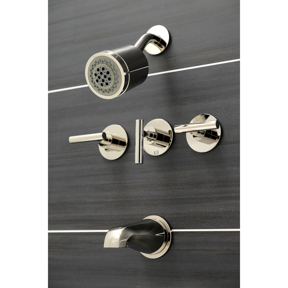 Manhattan Three-Handle Tub and Shower Faucet