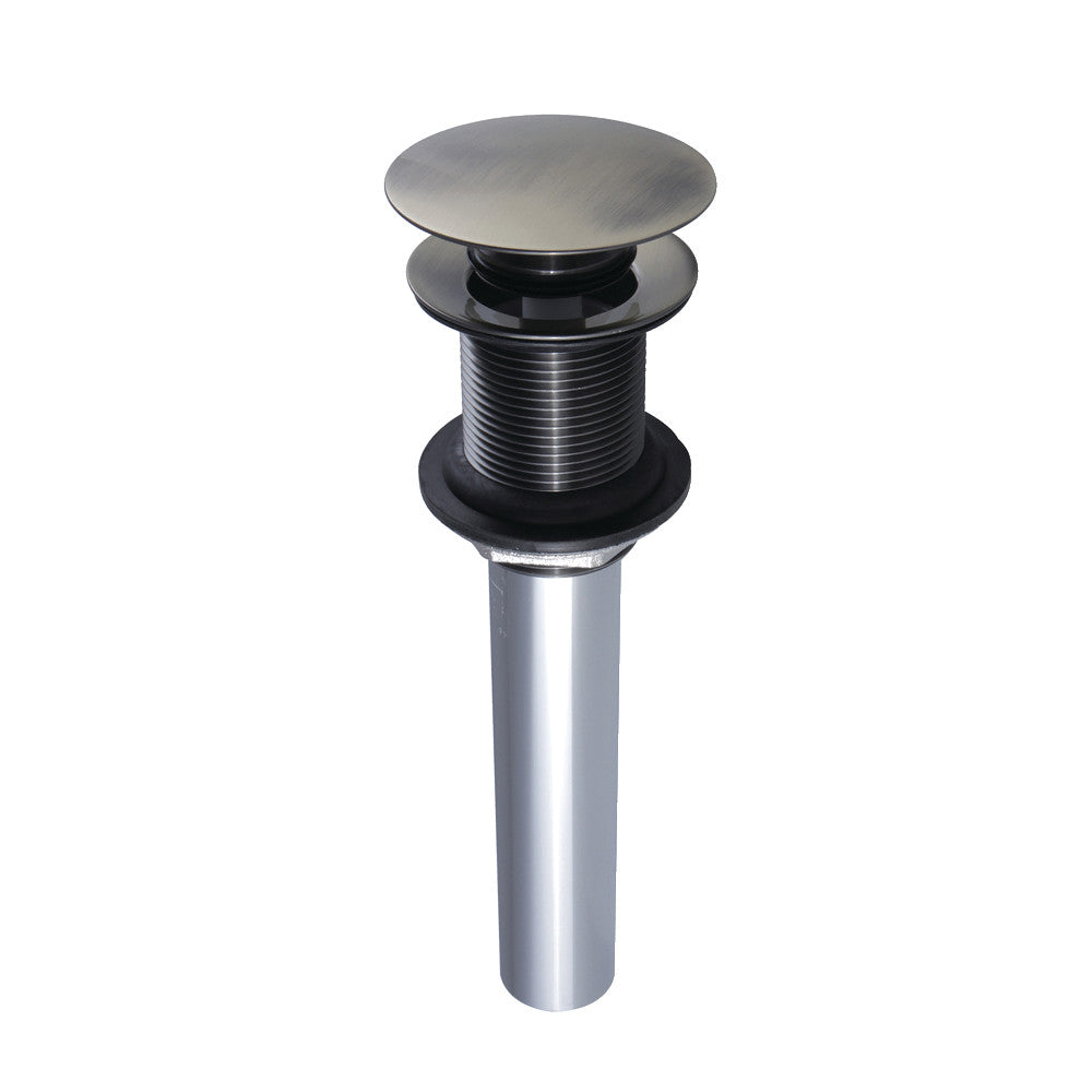Kingston Brass Push Pop-Up Drain without Overflow Hole, 22 Gauge