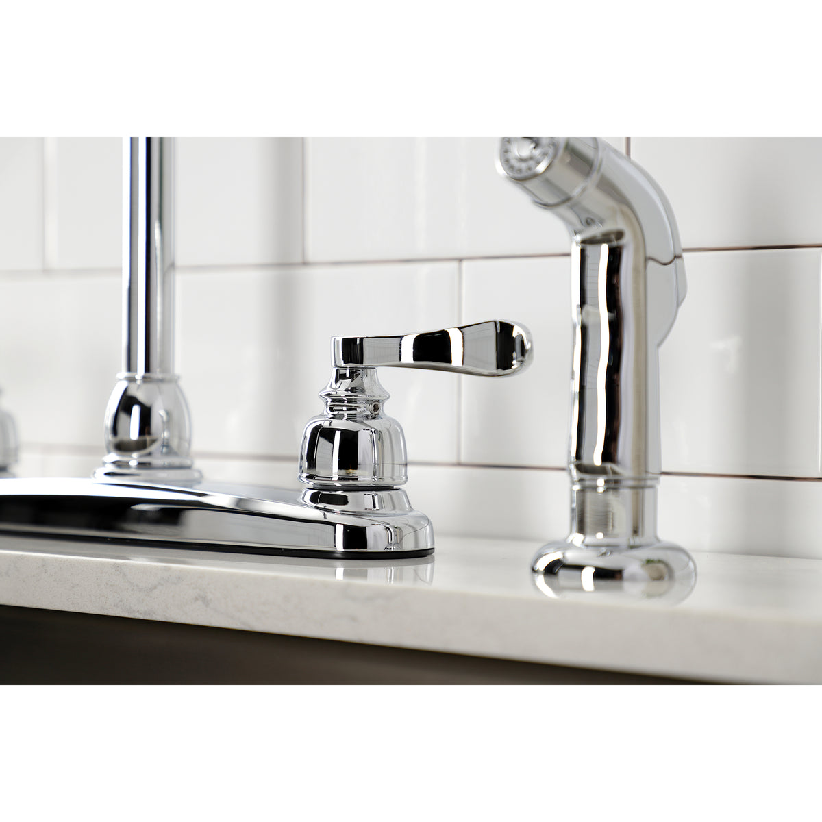 Kingston Brass FB758NFLSP NuWave French 8-Inch Centerset Kitchen Faucet with Sprayer