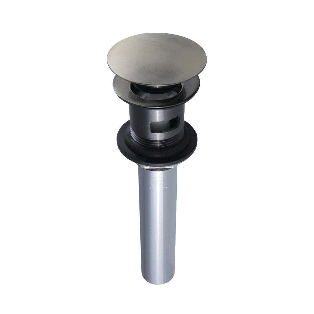 Kingston Brass Push Pop-Up Drain with Overflow Hole, 22 Gauge