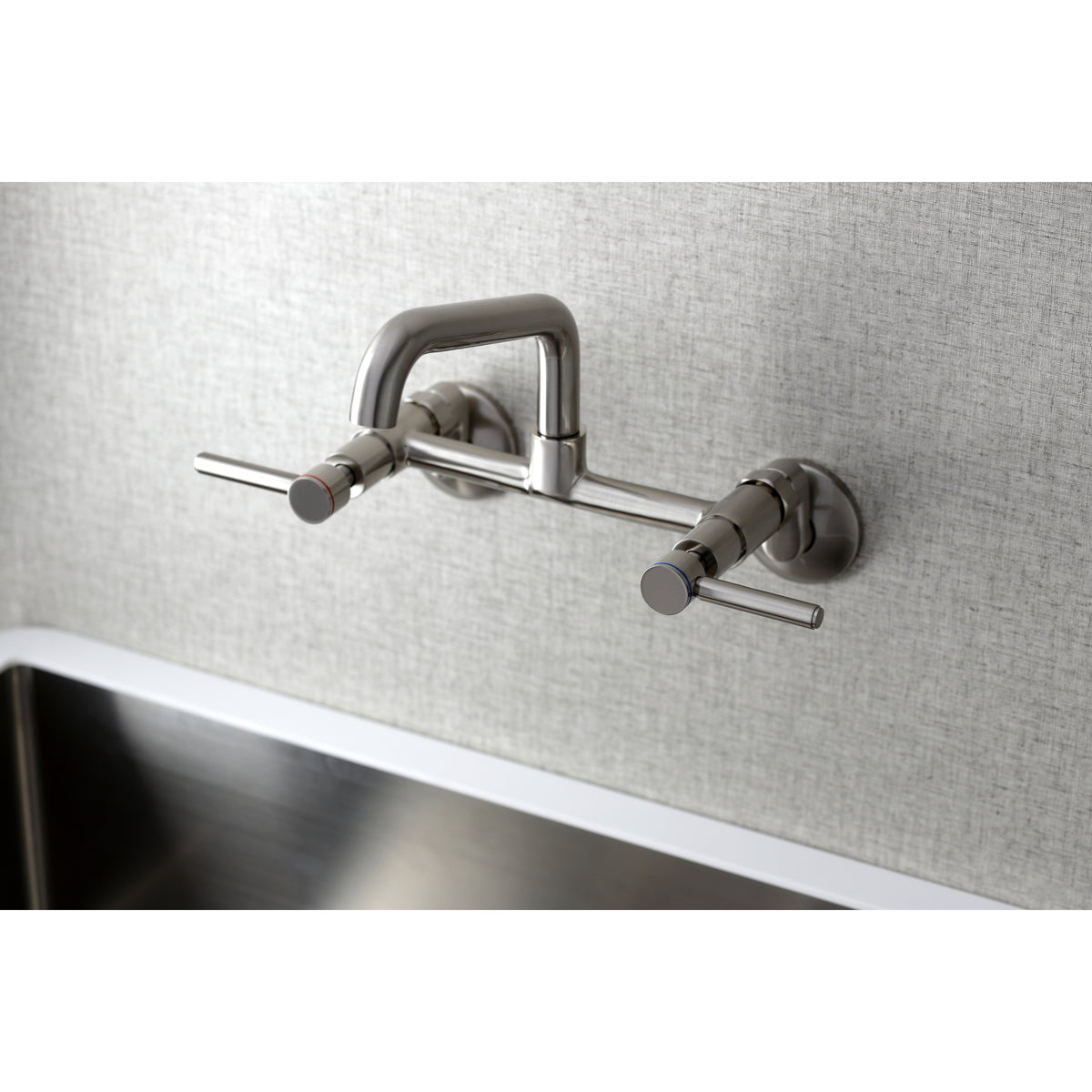 Kingston Brass KS823PN Concord Two-Handle Wall-Mount Kitchen Faucet