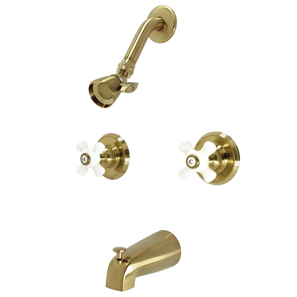 Magellan Tub & Shower Faucet with Porcelain Handles