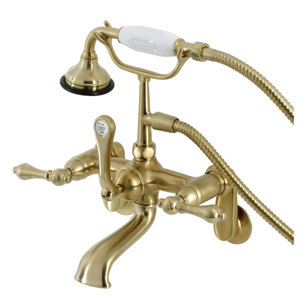 Aqua Vintage 7-Inch Adjustable Wall Mount Tub Faucet with Hand Shower