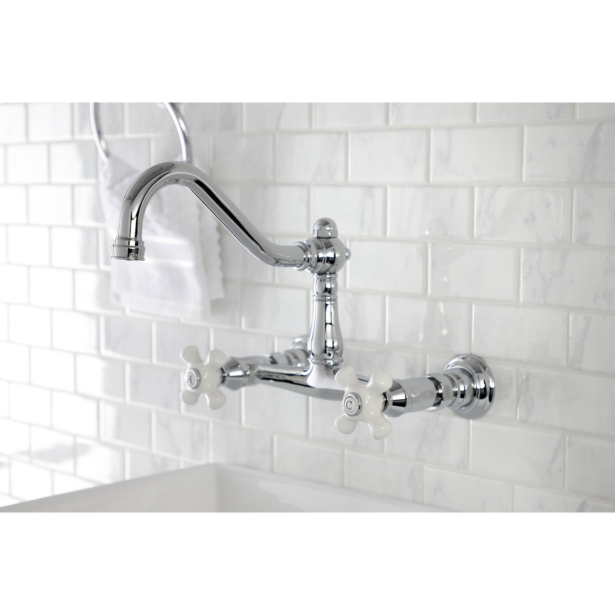 Kingston Brass KS3246PX Vintage Wall Mount Bathroom Faucet