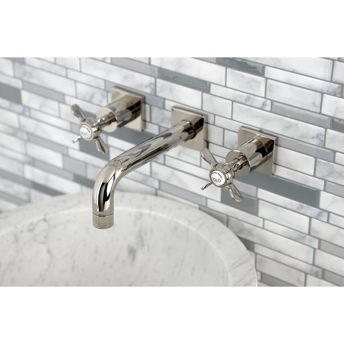 Kingston Brass KS6125BEX Essex Two-Handle Wall Mount Bathroom Faucet