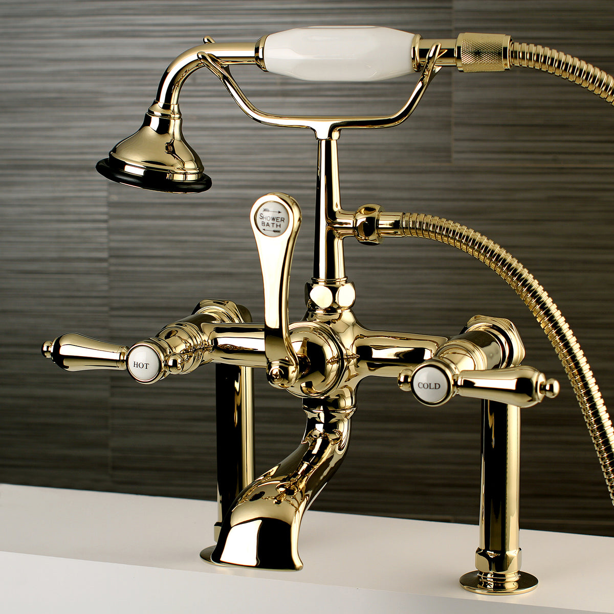 Aqua Vintage Heirloom Deck Mount Clawfoot Tub Faucet