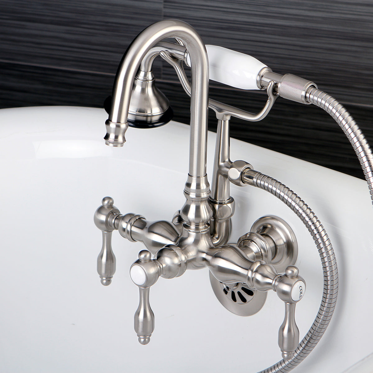 Aqua Vintage Tudor Wall Mount Clawfoot Tub Faucet