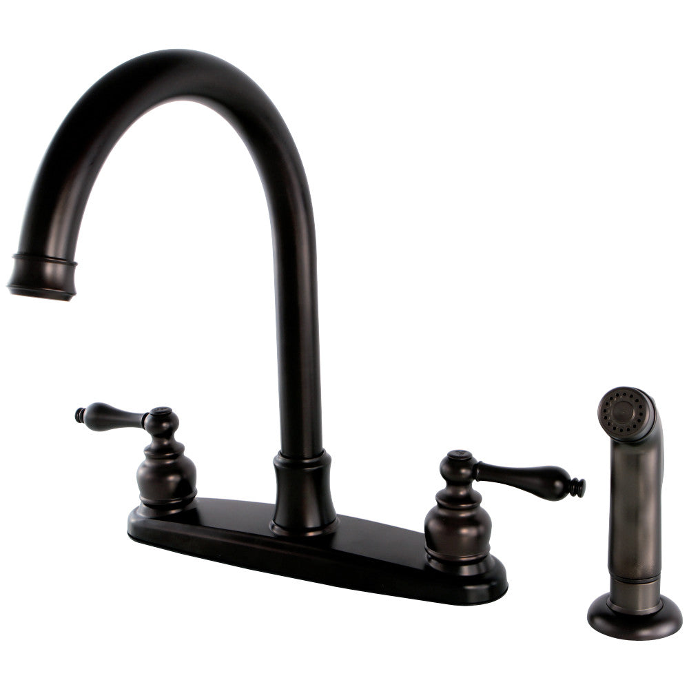 Kingston Brass FB7795ALSP Victorian 8-Inch Centerset Kitchen Faucet with Sprayer