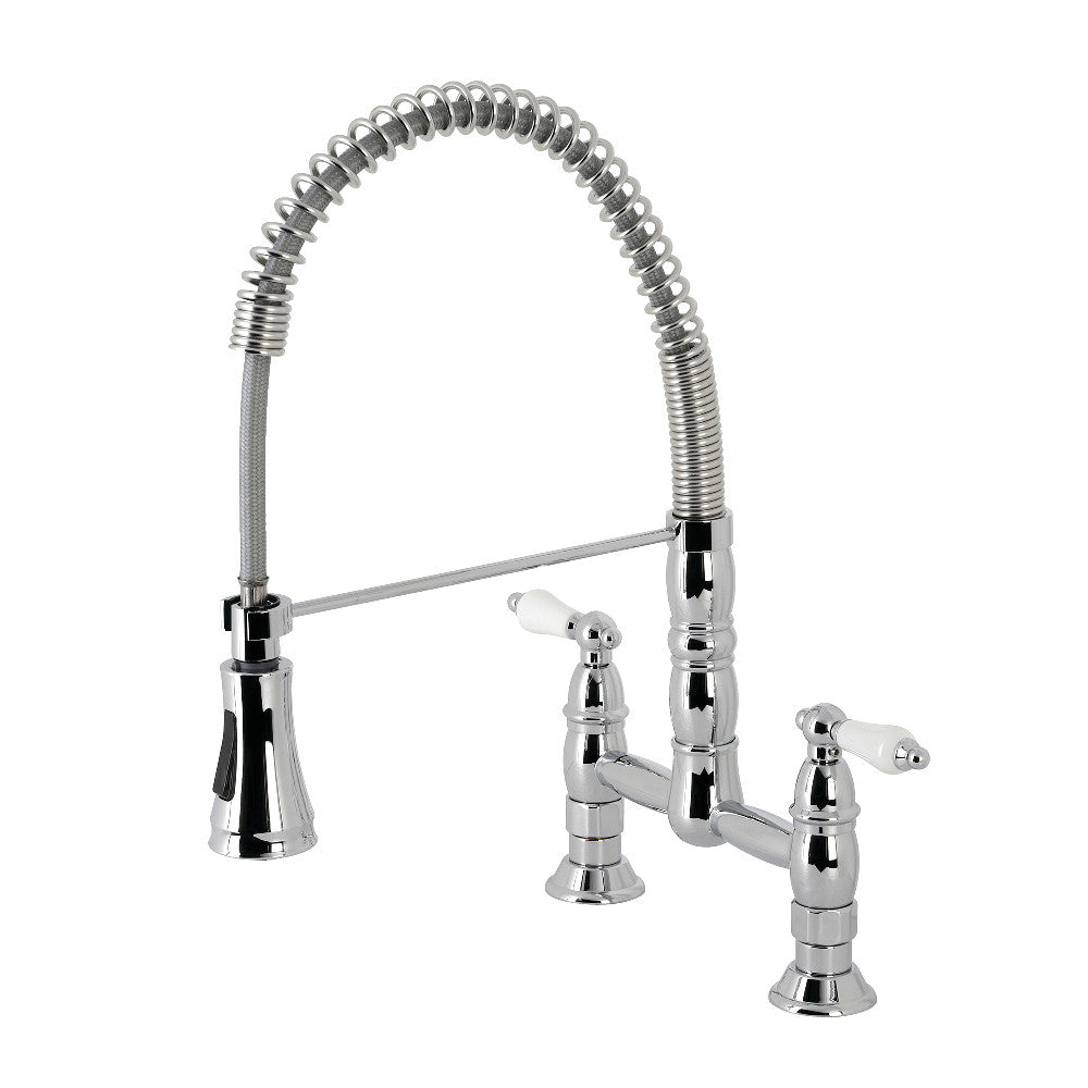 Gourmetier GS1273PL Heritage Two-Handle Deck-Mount Pull-Down Sprayer Kitchen Faucet
