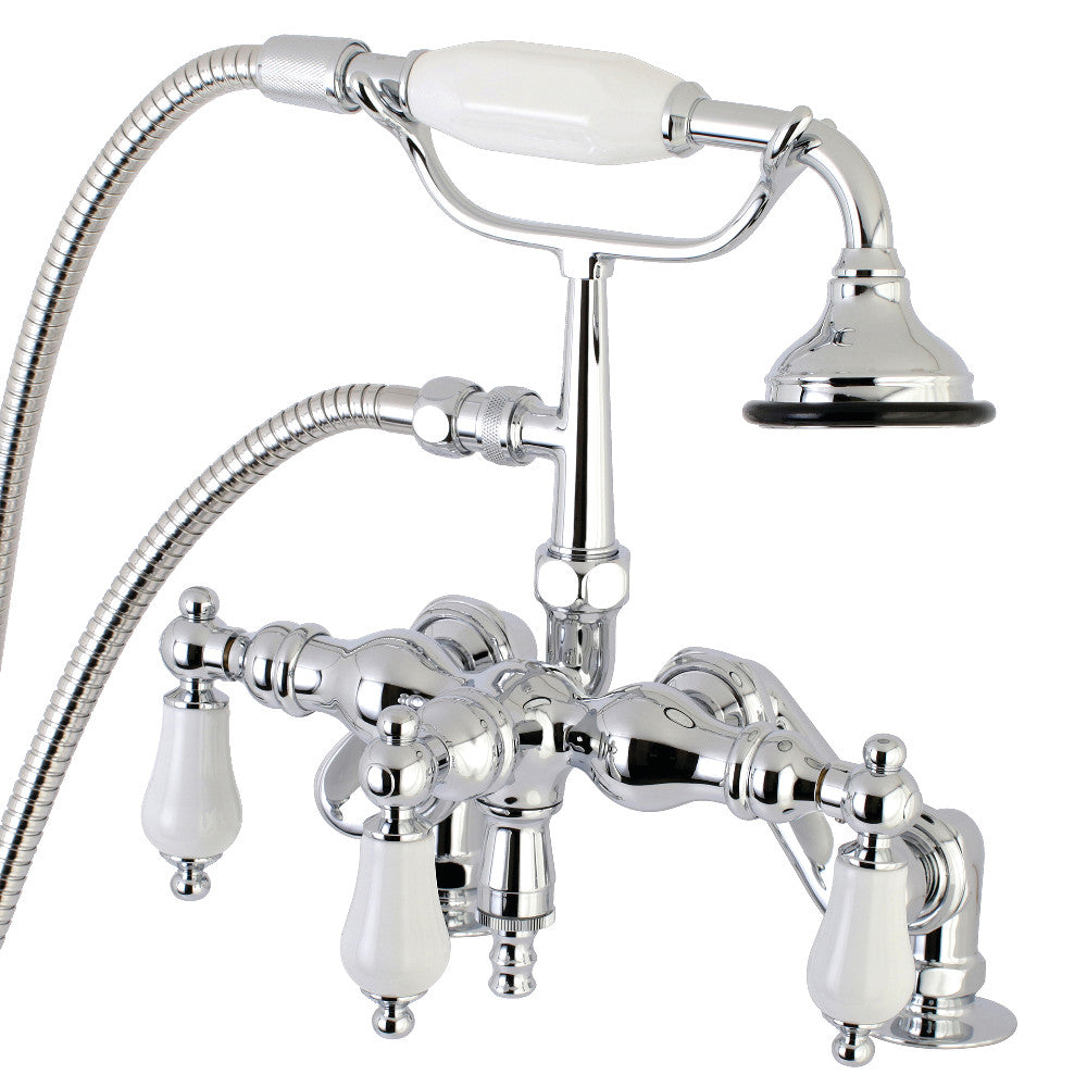 Auqa Vintage 3-3/8 Inch Adjustable Deck Mount Tub Faucet with Hand Shower