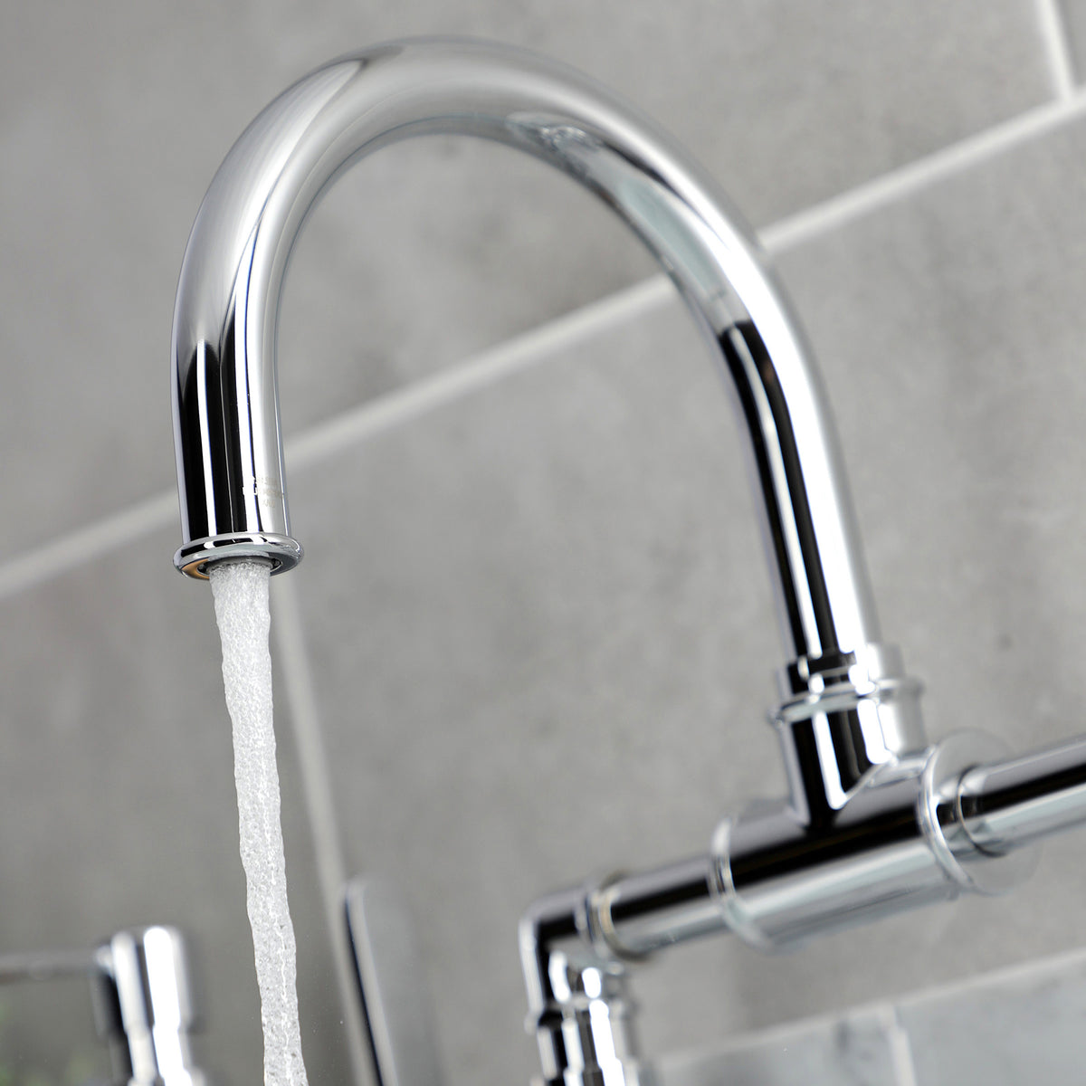 Kingston Brass KS2171KL Whitaker Industrial Style Bridge Bathroom Faucet with Pop-Up Drain