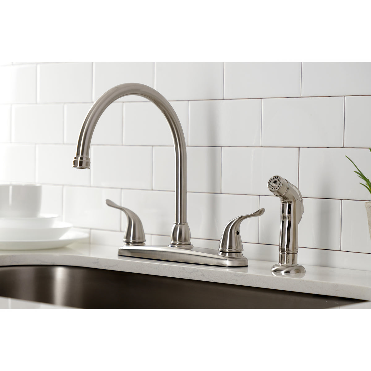 Kingston Brass KB791YLSP Yosemite 8-Inch Centerset Kitchen Faucet with Sprayer