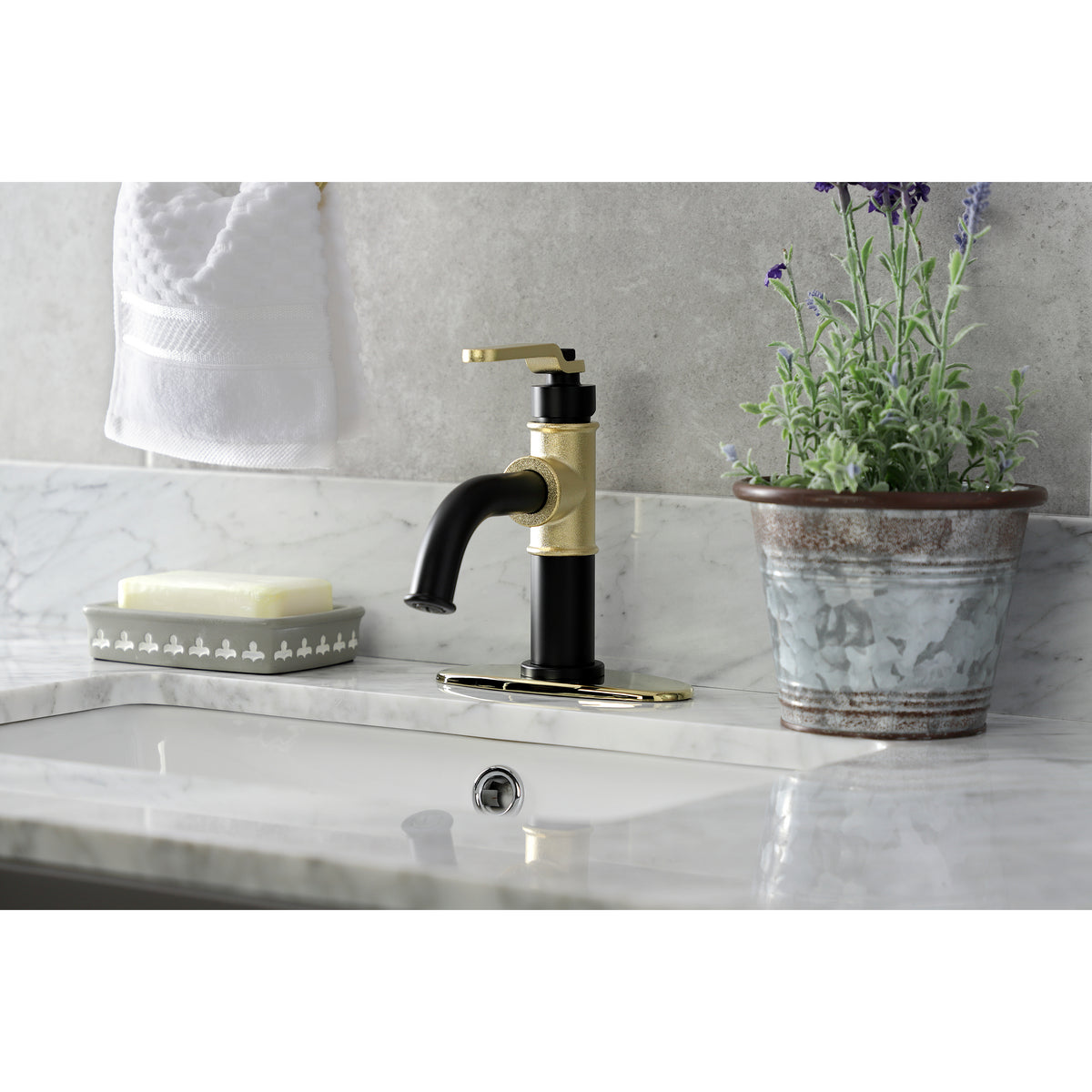 Kingston Brass KSD2828KL Whitaker Single-Handle Bathroom Faucet with Push Pop-Up