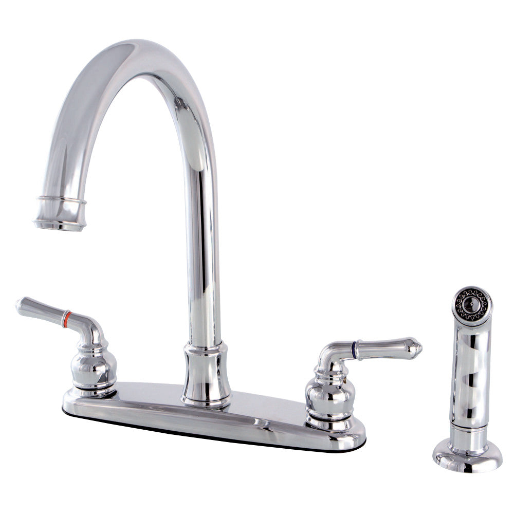 Kingston Brass FB7791NMLSP Naples 8-Inch Centerset Kitchen Faucet with Sprayer