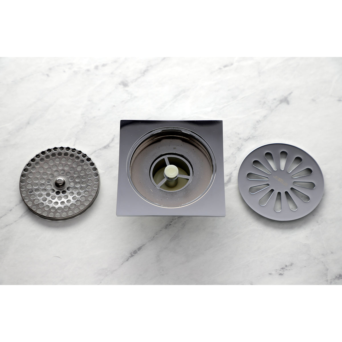 Kingston Brass Watercourse Sunburst 4" Square Grid Shower Drain