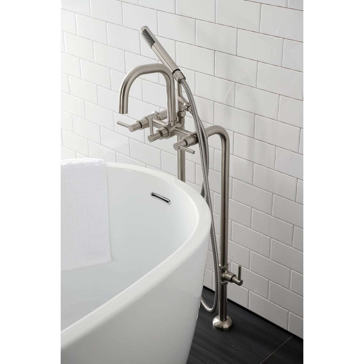 Aqua VintageL Concord Freestanding Tub Faucet with Supply Line, Stop Valve