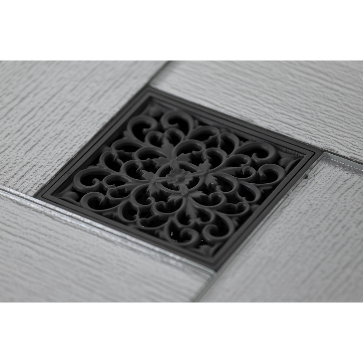 Kingston Brass Watercourse Scroll 4" Square Grid Shower Drain