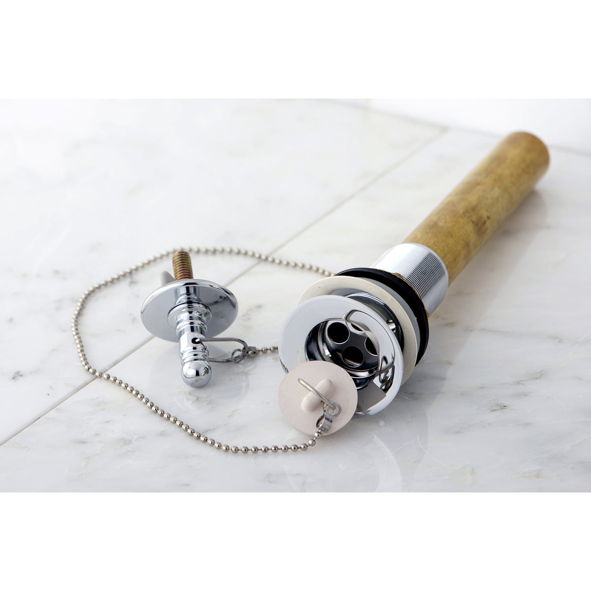 Kingston Brass Pull-Out Bathroom Drain without Overflow, 20 Gauge