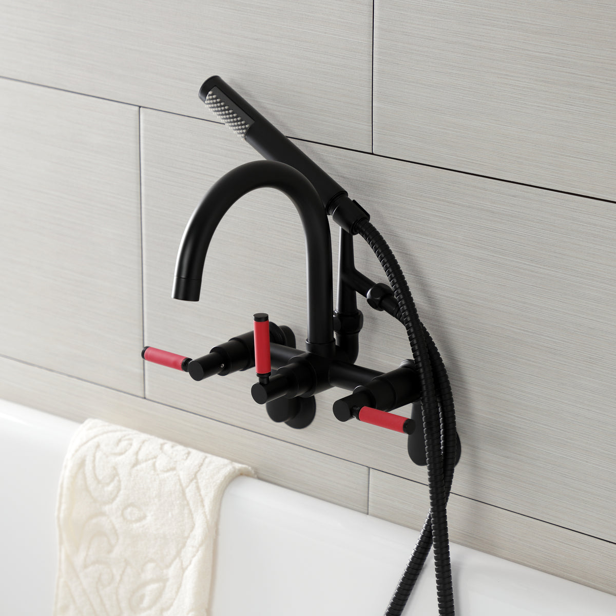 Vintage AE8150DKL Kaiser 7-Inch Adjustable Wall Mount Clawfoot Tub Faucet