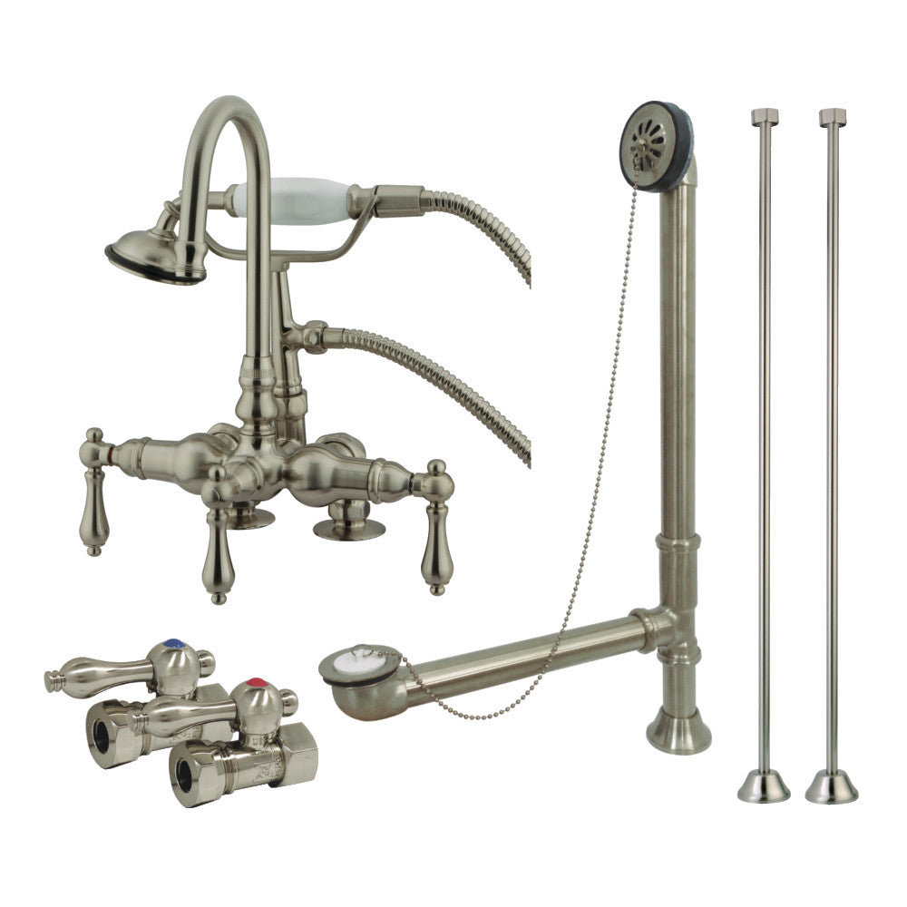 Vintage Deck Mount Clawfoot Tub Faucet Package