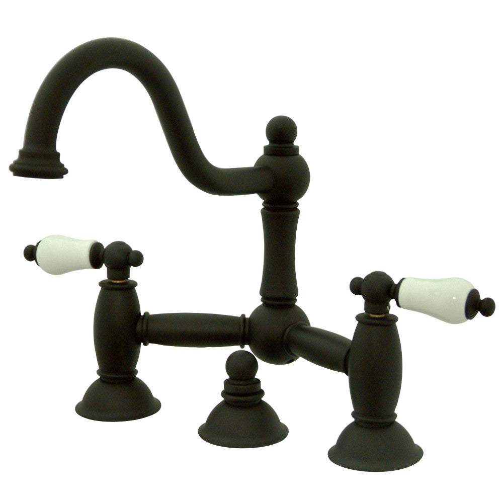 Kingston Brass KS3911PL Restoration Bathroom Bridge Faucet