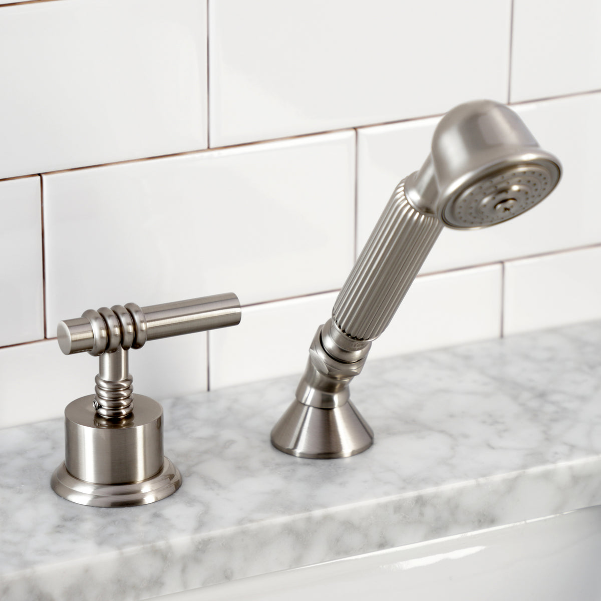 Kingston Brass Deck Mount Hand Shower with Diverter for Roman Tub Faucet